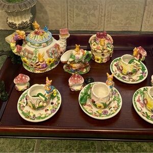 Vintage Merc Asia 1999 Ceramic Tea Set Garden Party